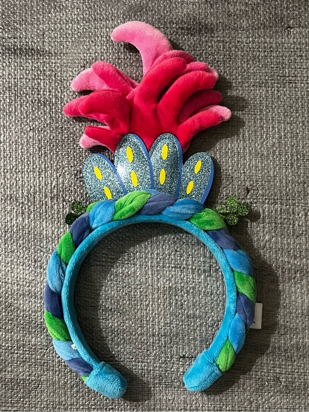 Universal Studios Trolls Plush Fabric Headband Blue Green Pink Yellow